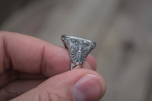 Ring with Masonic Symbols Sterling Silver Handmade Jewelry - vikingworkshop