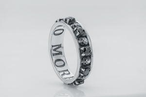 Memento Mori Ring with Gemstones - vikingworkshop