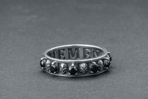 Memento Mori Ring with Gemstones - vikingworkshop