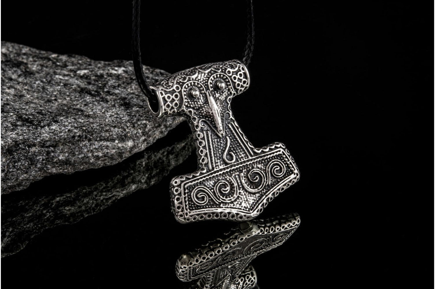 Thor's Hammer Pendant Sterling Silver Mjolnir from Scania Island - vikingworkshop