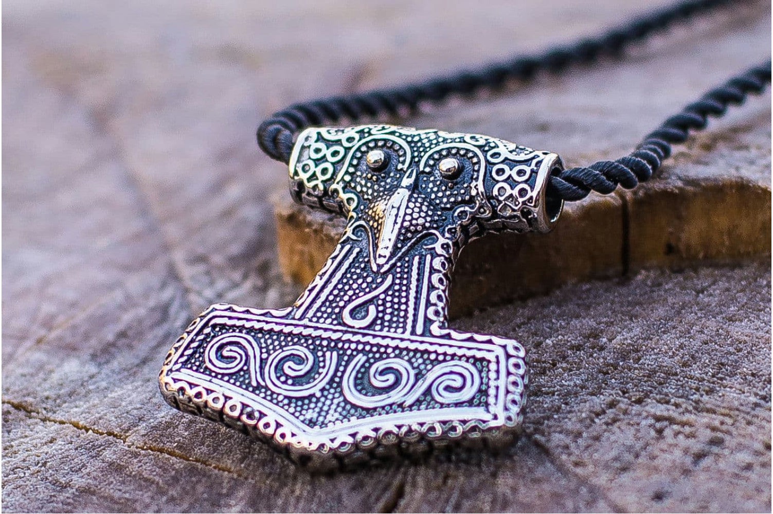 Thor's Hammer Pendant Sterling Silver Mjolnir from Scania Island - vikingworkshop