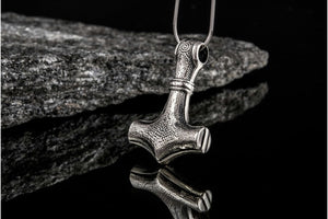 Thor's Hammer Pendant Sterling Silver Mjolnir from Mammen Village - vikingworkshop