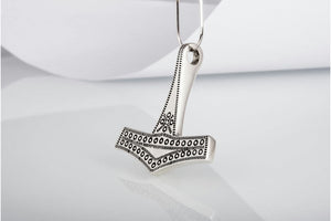 Thor's Hammer Pendant Sterling Silver Mjolnir from Bornholm Island - vikingworkshop