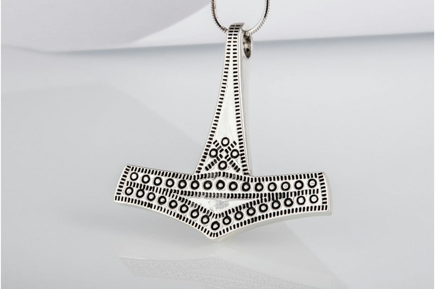 Thor's Hammer Pendant Sterling Silver Mjolnir from Bornholm Island - vikingworkshop