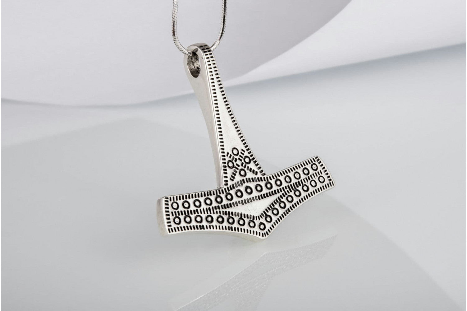 Thor's Hammer Pendant Sterling Silver Mjolnir from Bornholm Island - vikingworkshop