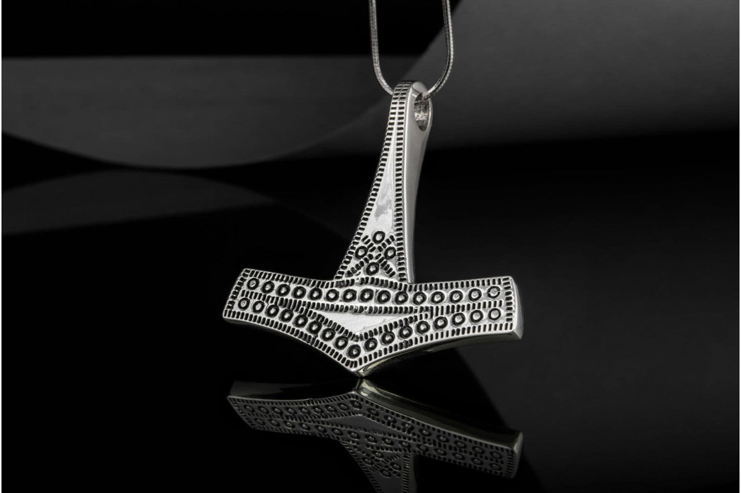 Thor's Hammer Pendant Sterling Silver Mjolnir from Bornholm Island - vikingworkshop