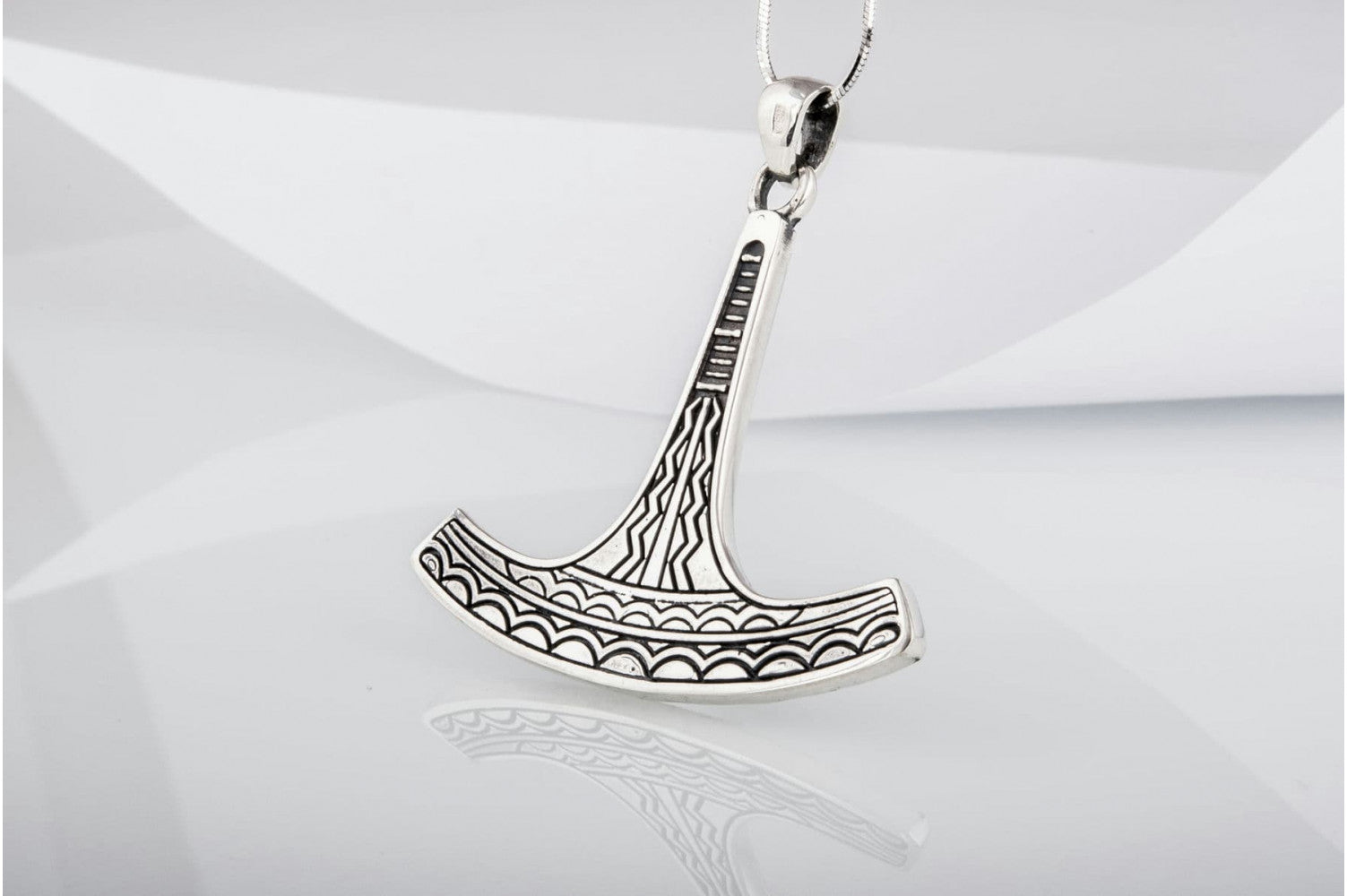 Ukko Thor's Hammer Pendant Sterling Silver Mjolnir - vikingworkshop