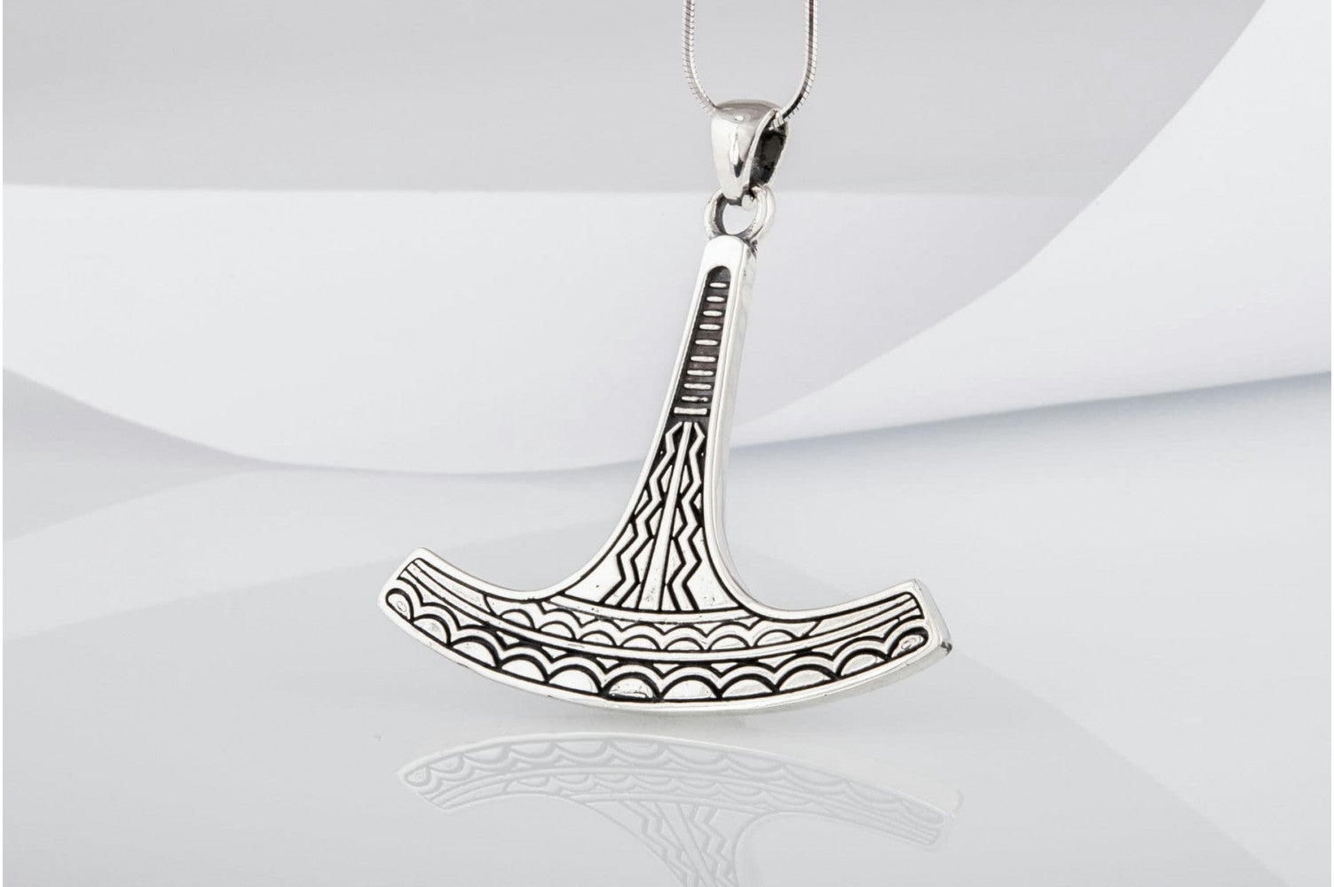 Ukko Thor's Hammer Pendant Sterling Silver Mjolnir - vikingworkshop