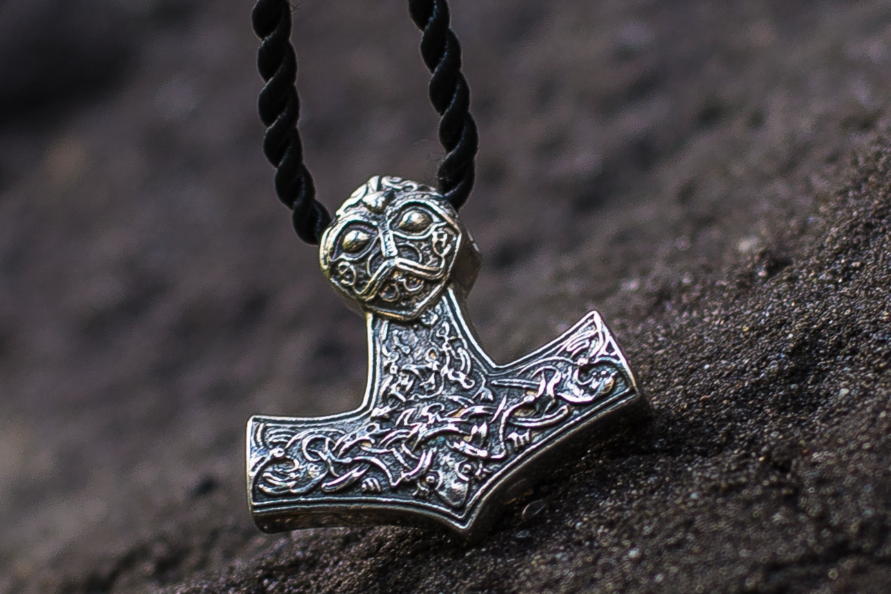 Thor's Hammer Pendant Sterling Silver Mjolnir Norse Jewelry - vikingworkshop