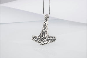 Rough Thor's Hammer Pendant Sterling Silver Mjolnir - vikingworkshop