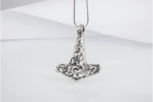 Rough Thor's Hammer Pendant Sterling Silver Mjolnir - vikingworkshop