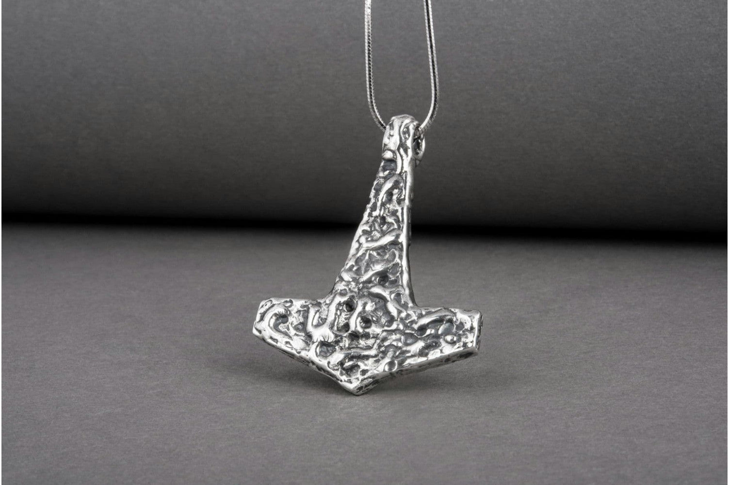 Rough Thor's Hammer Pendant Sterling Silver Mjolnir - vikingworkshop