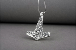 Rough Thor's Hammer Pendant Sterling Silver Mjolnir - vikingworkshop