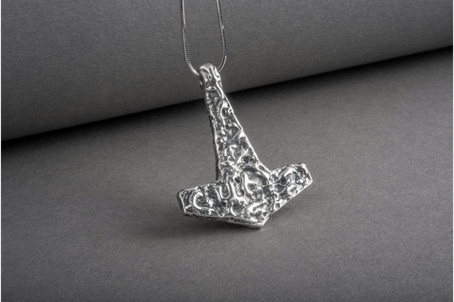 Rough Thor's Hammer Pendant Sterling Silver Mjolnir - vikingworkshop