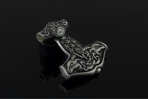 Thor's Hammer Pendant Sterling Silver Mjolnir from Sterling Silver Norse Jewelry - vikingworkshop