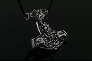 Thor's Hammer Pendant Sterling Silver Mjolnir from Sterling Silver Norse Jewelry - vikingworkshop