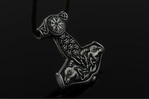 Thor's Hammer Pendant Sterling Silver Mjolnir from Sterling Silver Norse Jewelry - vikingworkshop