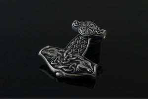 Thor's Hammer Pendant Sterling Silver Mjolnir from Sterling Silver Norse Jewelry - vikingworkshop