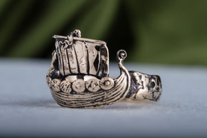 Drakkar Ring Bronze Handcrafted Norse Jewelry - vikingworkshop