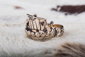 Drakkar Ring Bronze Handcrafted Norse Jewelry - vikingworkshop