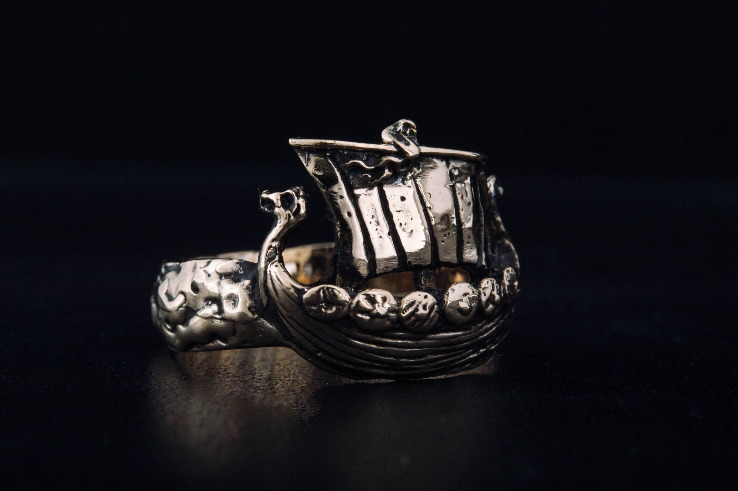 Drakkar Ring Bronze Handcrafted Norse Jewelry - vikingworkshop