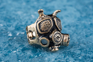 Gas Mask Ring Handmade Bronze Unique Jewelry - vikingworkshop