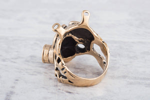 Gas Mask Ring Handmade Bronze Unique Jewelry - vikingworkshop