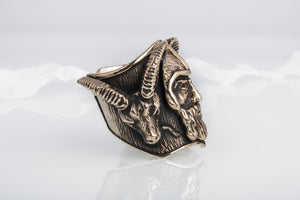 Thor with Goats Unique Massive Bronze Viking Ring - vikingworkshop