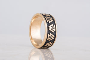 Valknut Symbol Ring Bronze Viking Jewelry - vikingworkshop