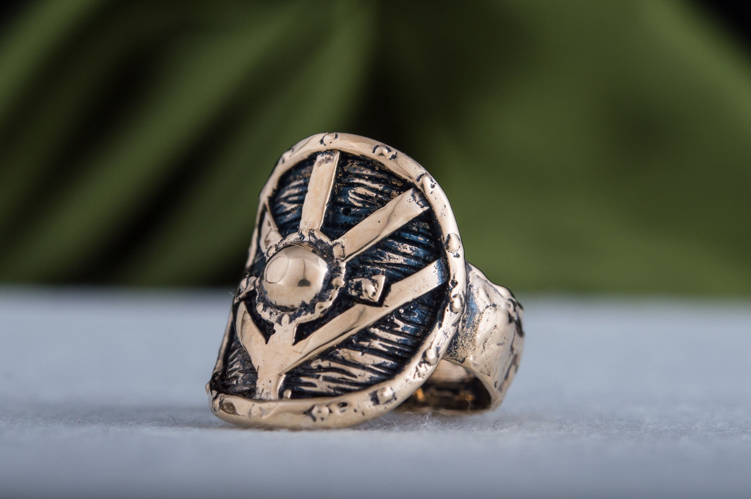 Lagertha's Shield Ring Bronze Viking Jewelry - vikingworkshop