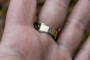 Unique Ring with Viking Ornament Scandinavian Bronze Jewelry - vikingworkshop