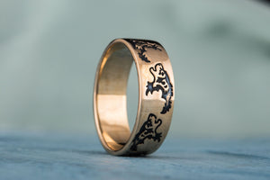 Ring with Wolf Ornament Handmade Bronze Norse Ring - vikingworkshop