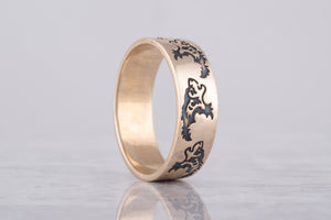 Ring with Wolf Ornament Handmade Bronze Norse Ring - vikingworkshop