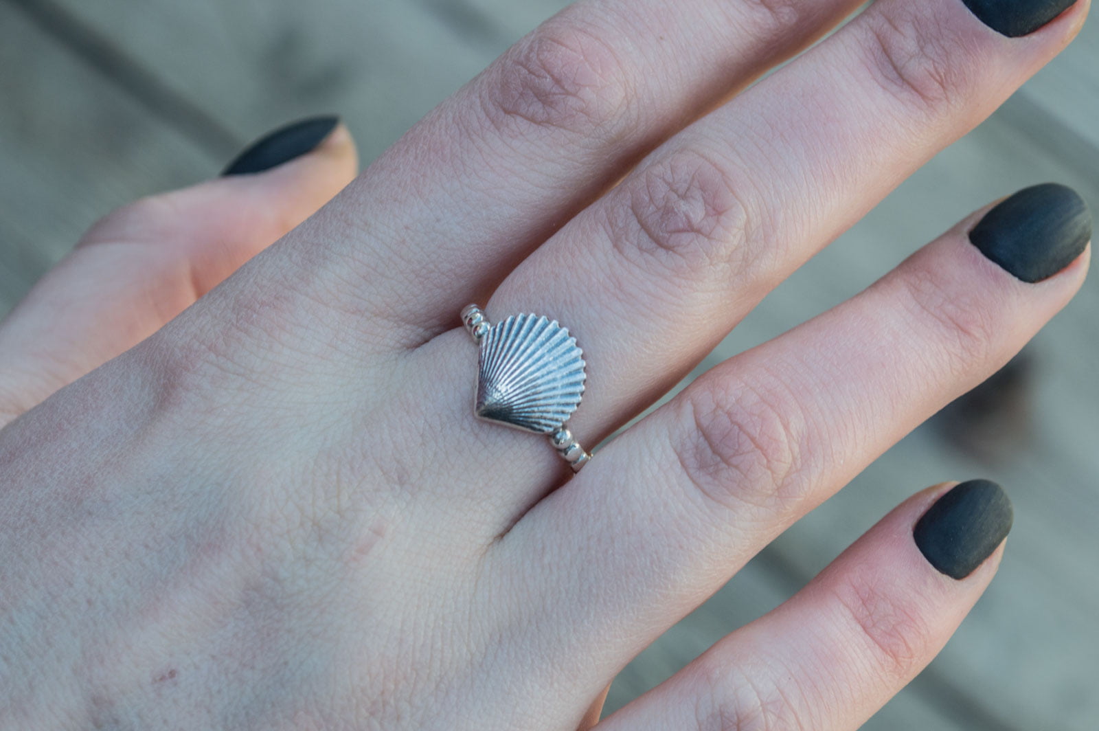 Handmade Ring with Shell Sterling Silver Ring - vikingworkshop