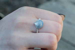 Handmade Ring with Shell Sterling Silver Ring - vikingworkshop