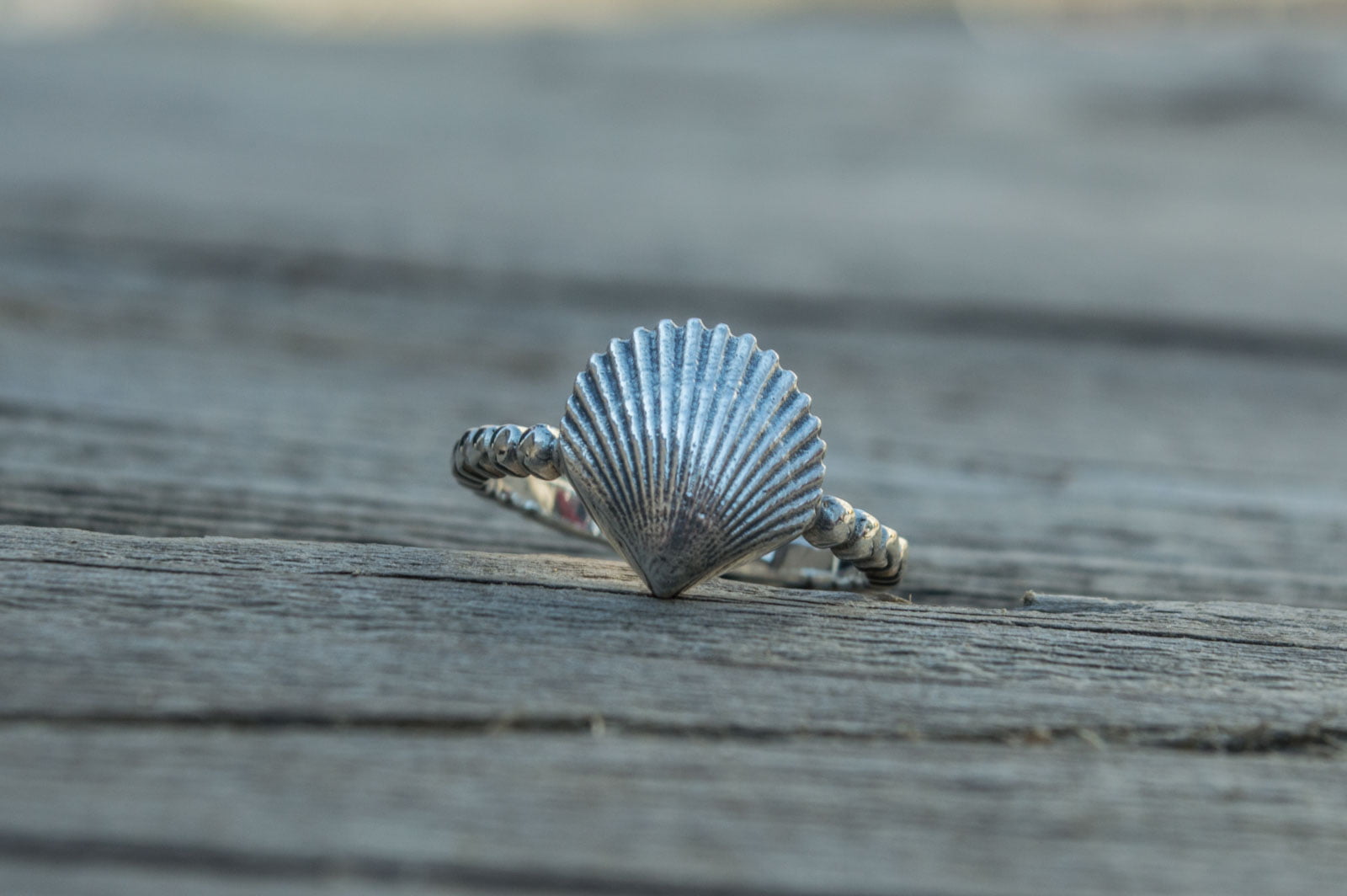 Handmade Ring with Shell Sterling Silver Ring - vikingworkshop