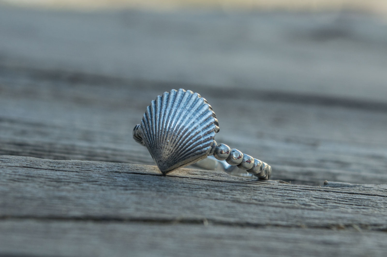 Handmade Ring with Shell Sterling Silver Ring - vikingworkshop