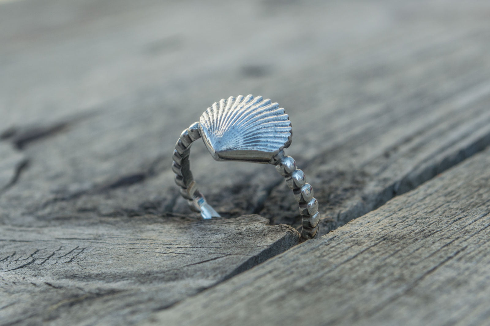 Handmade Ring with Shell Sterling Silver Ring - vikingworkshop