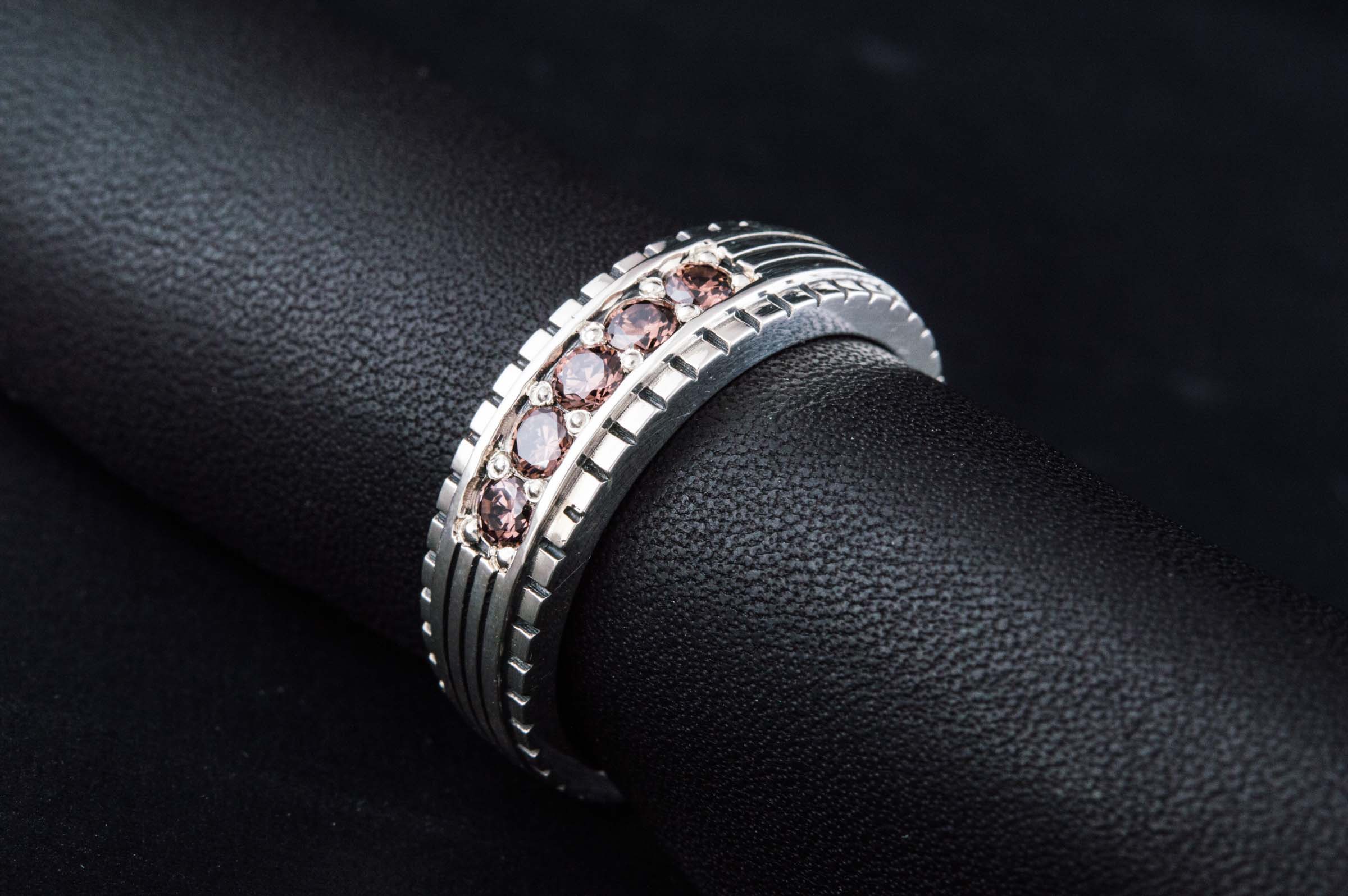 Fashion ring with Cubic Zirconia Sterling SIlver Jewelry - vikingworkshop