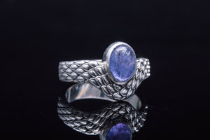 Ring with Gem Sterling Silver Jewelry - vikingworkshop