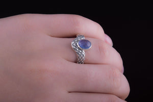 Ring with Gem Sterling Silver Jewelry - vikingworkshop