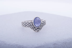 Ring with Gem Sterling Silver Jewelry - vikingworkshop