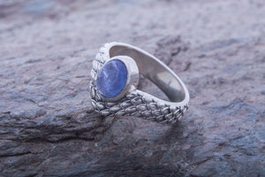 Ring with Gem Sterling Silver Jewelry - vikingworkshop