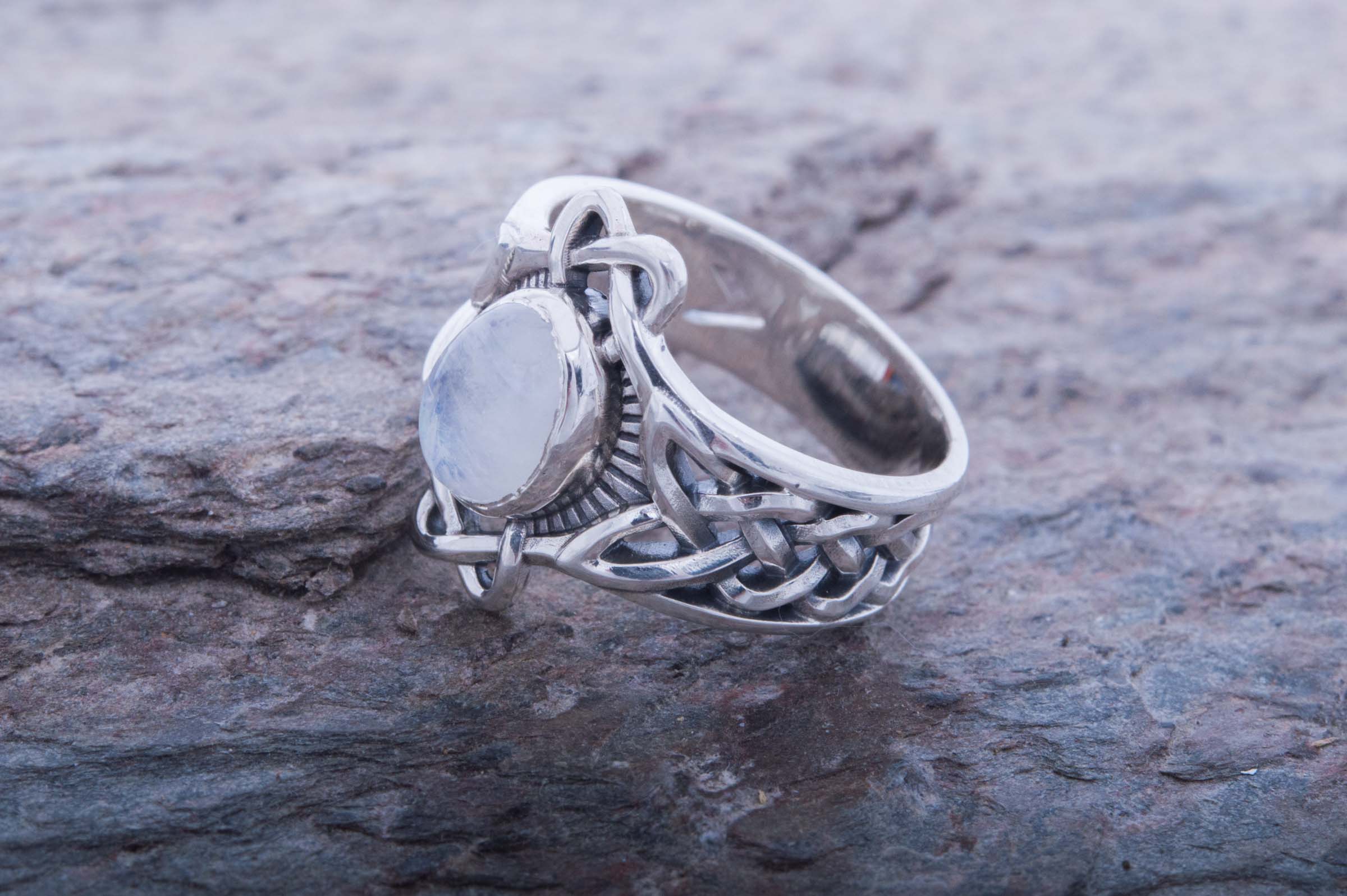 Handmade Ring with Gem Sterling Silver Jewelry - vikingworkshop