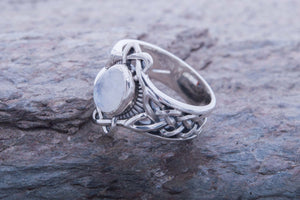 Handmade Ring with Gem Sterling Silver Jewelry - vikingworkshop