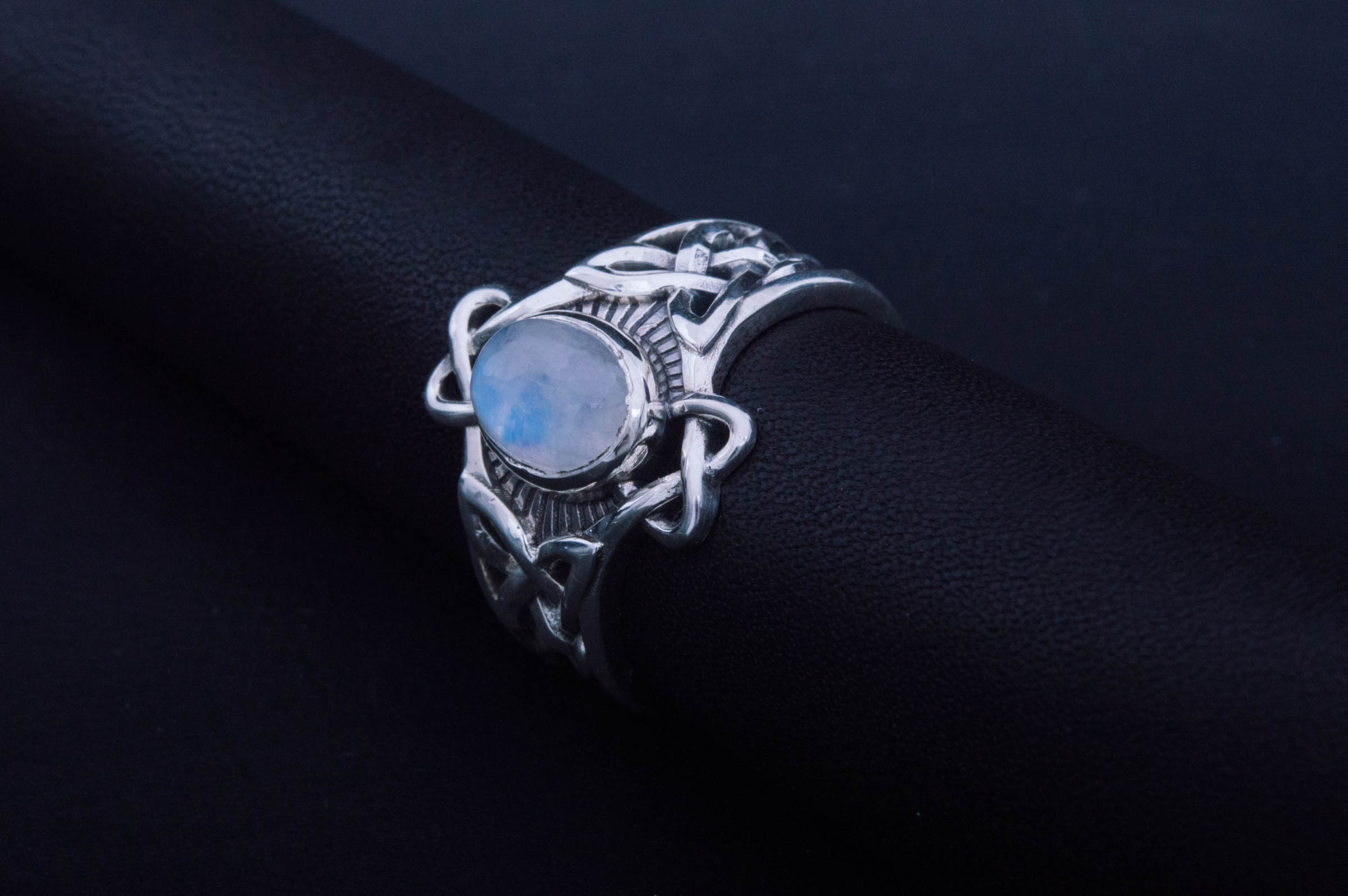 Handmade Ring with Gem Sterling Silver Jewelry - vikingworkshop