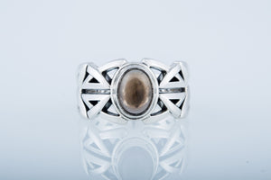 Ring Smoky Quartz Gem Sterling Silver Jewelry - vikingworkshop
