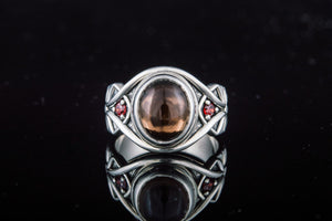 Ring with Smoky quartz Sterling silver fashion Jewelry - vikingworkshop