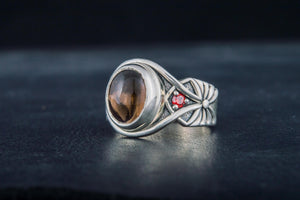 Ring with Smoky quartz Sterling silver fashion Jewelry - vikingworkshop