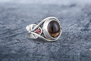 Ring with Smoky quartz Sterling silver fashion Jewelry - vikingworkshop